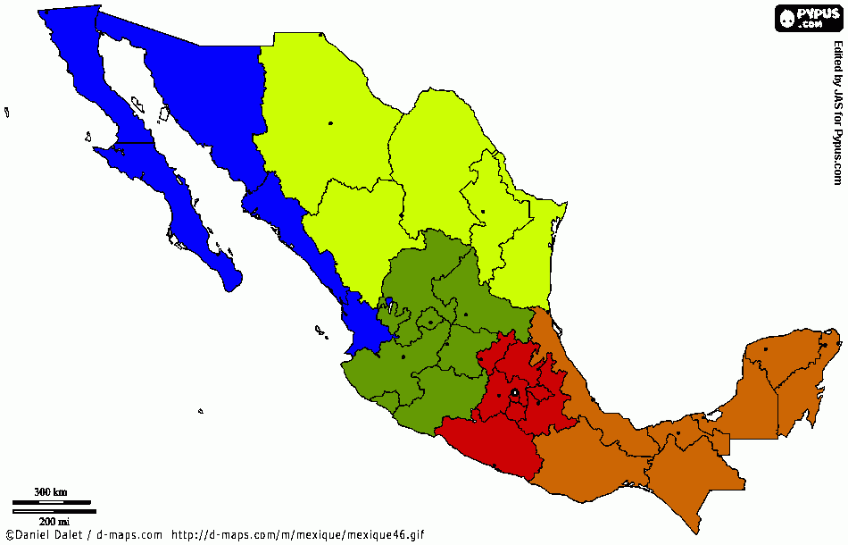 Divisón Geografica de Ventas para colorear