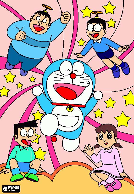 Doraemon y sus amigos. para colorear