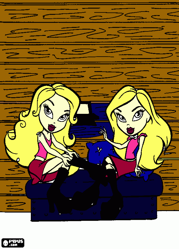 dos   muñecas  bratz para colorear