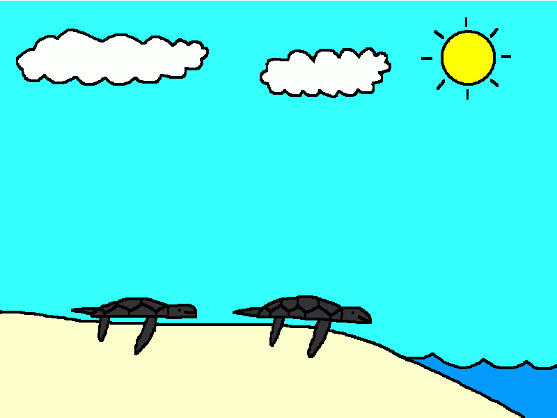 dos bebes tortugas para colorear