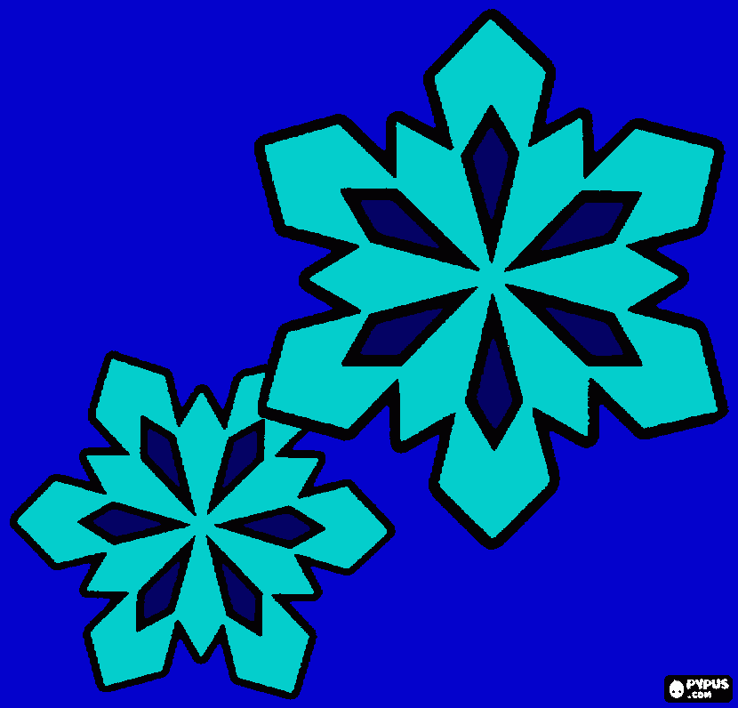 dos copos de nieve para colorear
