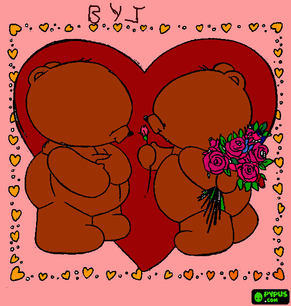 DOS ENAMORADOS para colorear