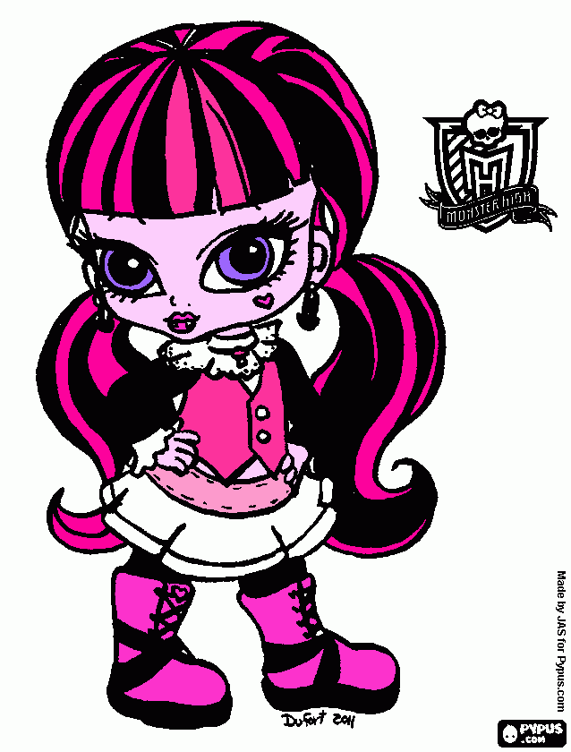 draculaura de pequeña para colorear