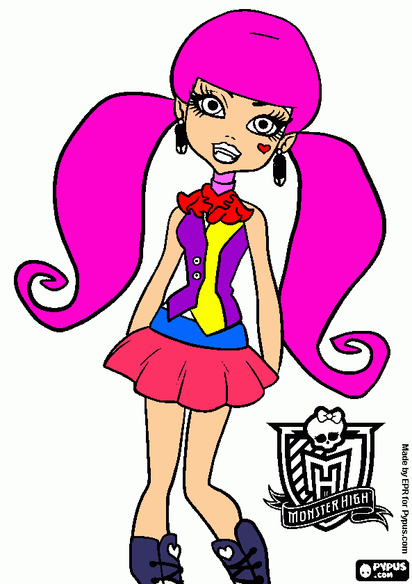 draculaura pelo rosa  para colorear