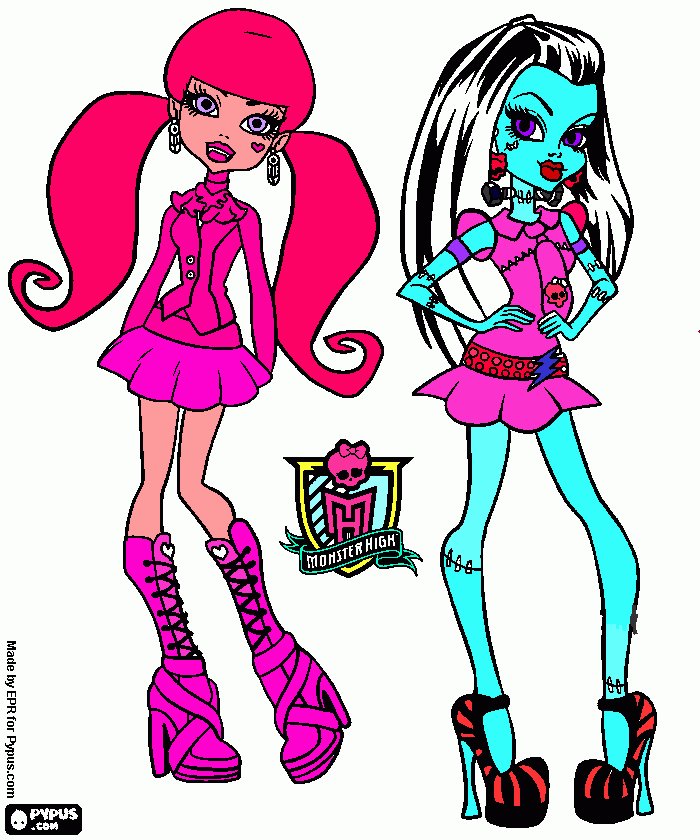 DRACULAURA Y FRANKESTINA para colorear