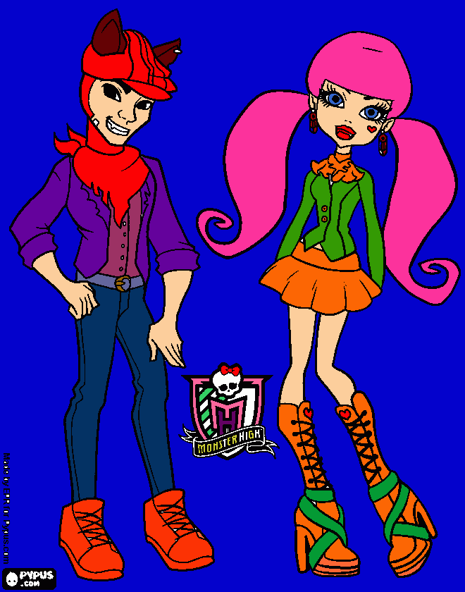 draculaura y su novio para colorear