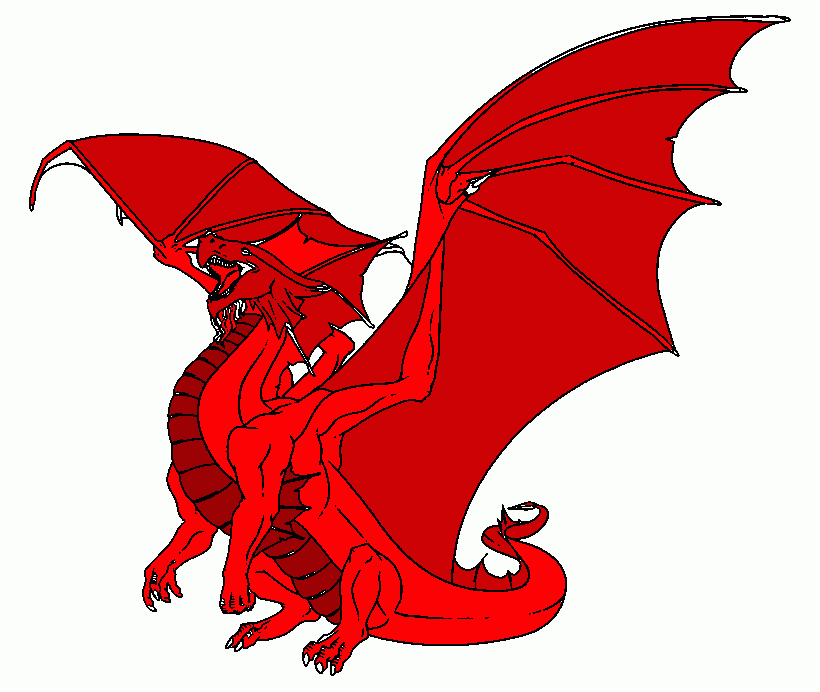 dragon alas extendidas para colorear