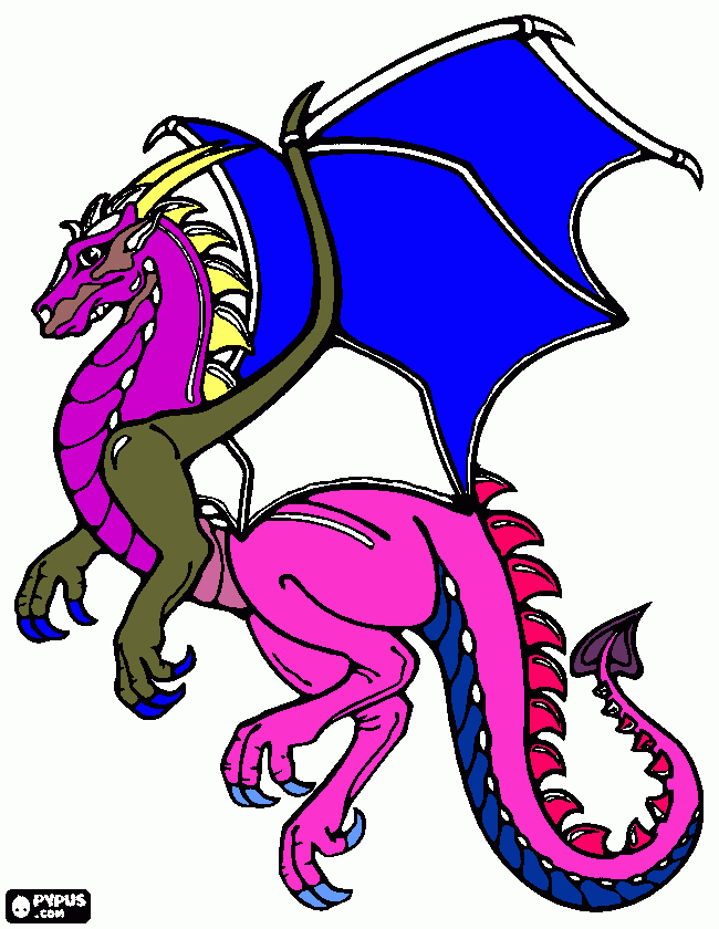 dragon arcoiris esectacular para colorear