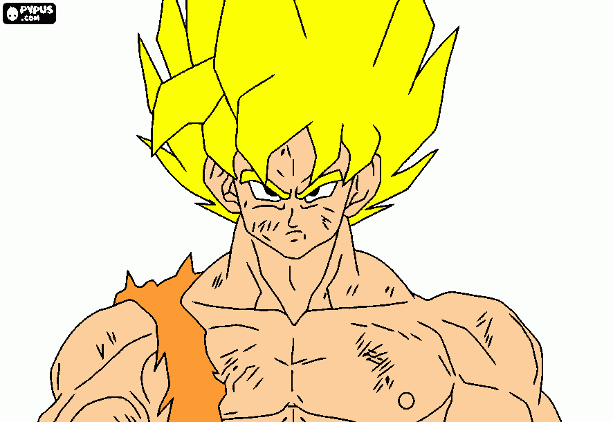 dragon ball z goku super sj3 para colorear