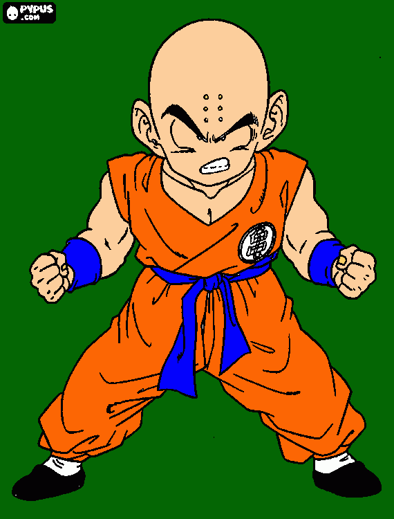 dragon ball z krillin para colorear