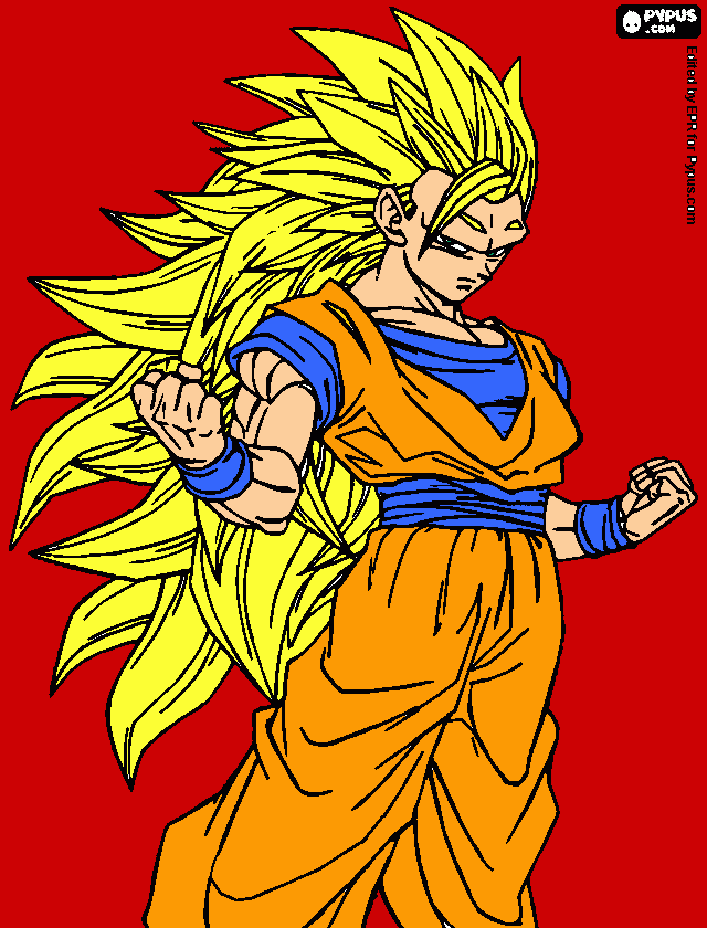 dragon ball z,goku ssj 3 para colorear