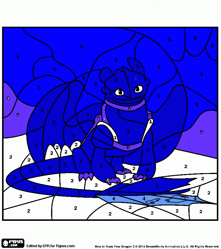 Dragon desdentado para colorear