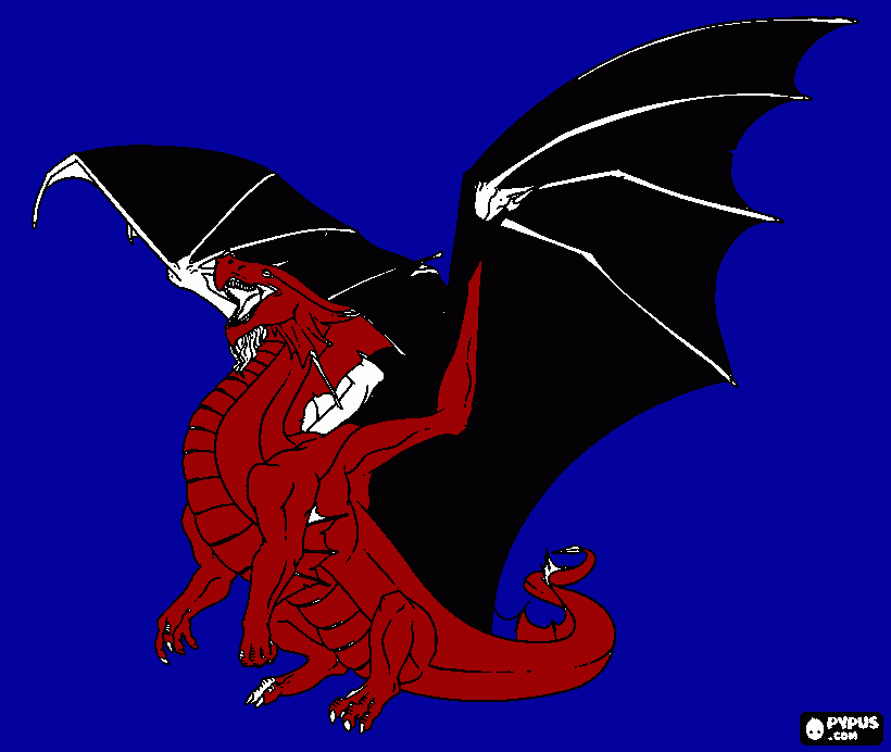 dragon furioso para colorear