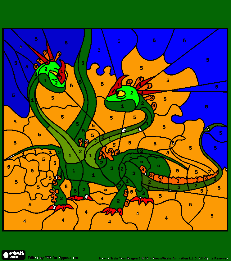 Dragones de dos cabezas para colorear