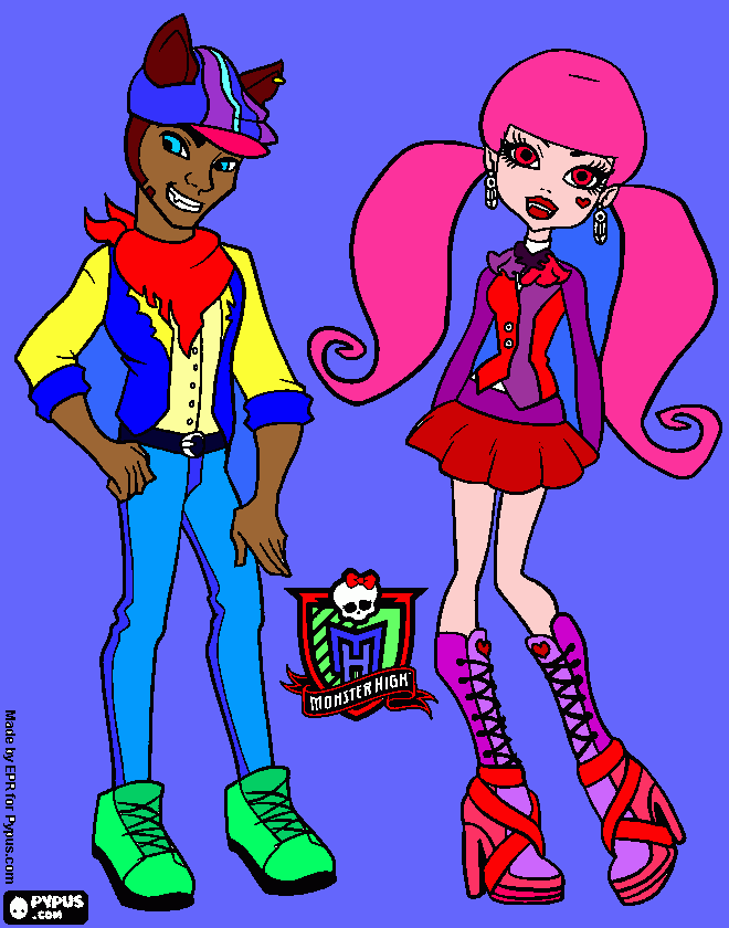 draquilaura y su novio para colorear