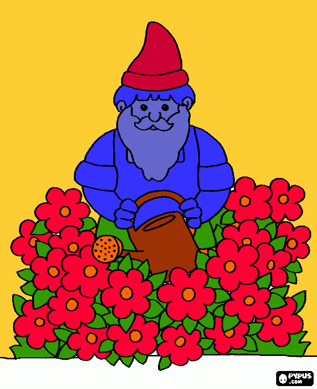 duende jardinero para colorear