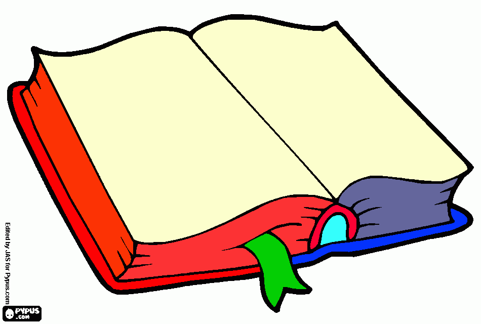 Día del libro, un dibujo pintado para colorear