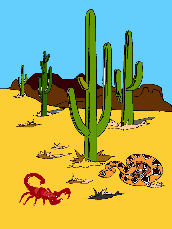 Ecosistema del desierto para colorear