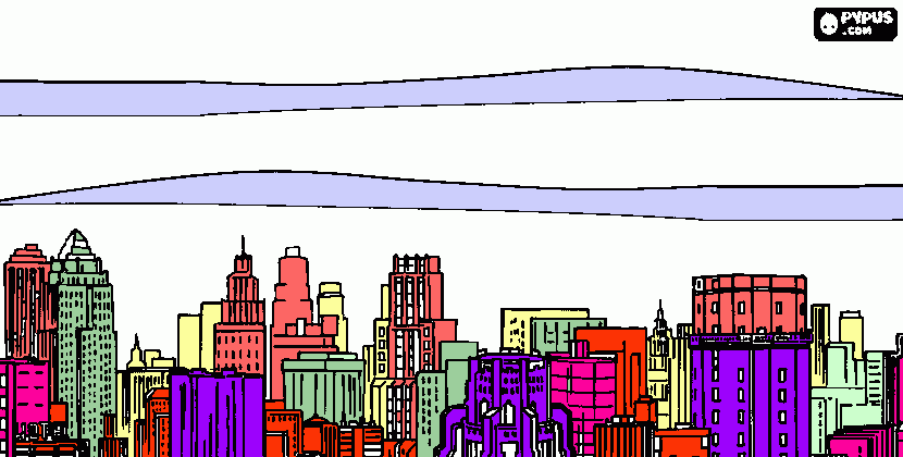 Edificio en color para colorear