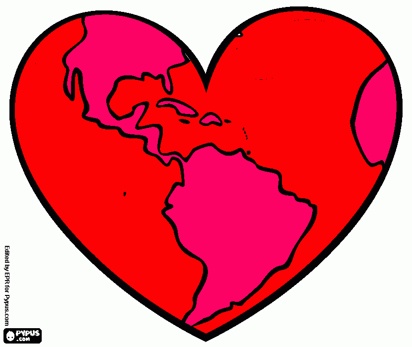 El amor por la Tierra para colorear