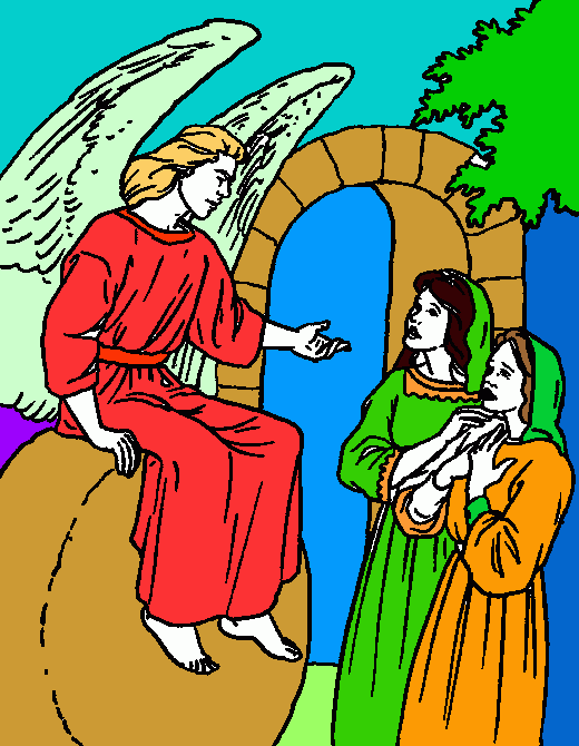 el angel anuncia a maria para colorear
