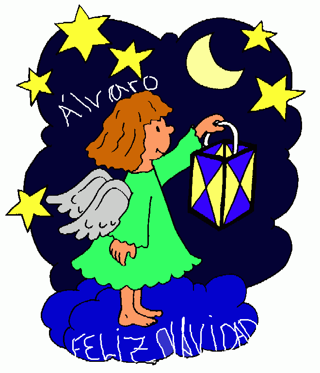 el angel dela  navidad para colorear