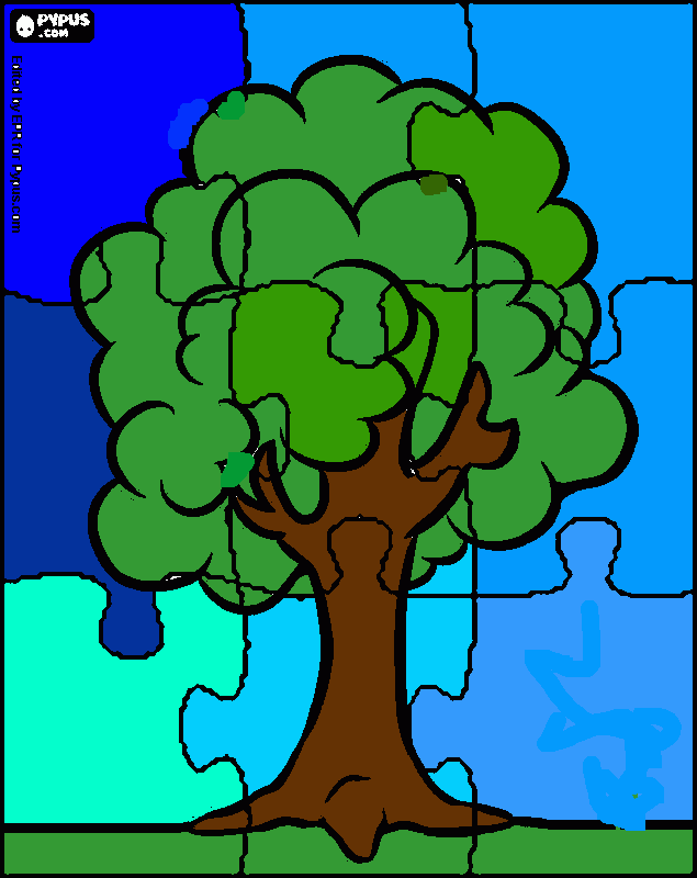 El  arbol   artistico para colorear