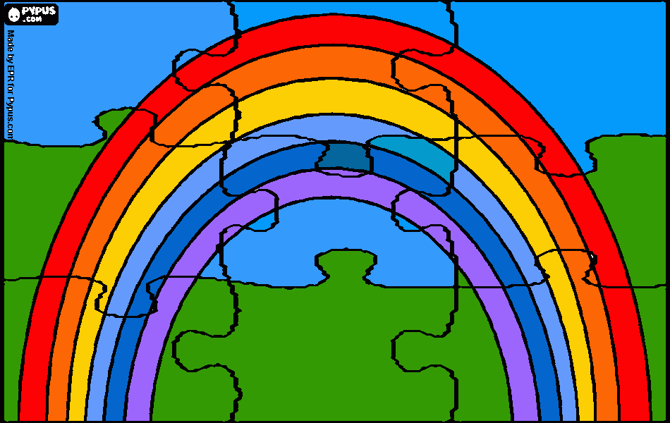 El arcoiris  colorido. para colorear