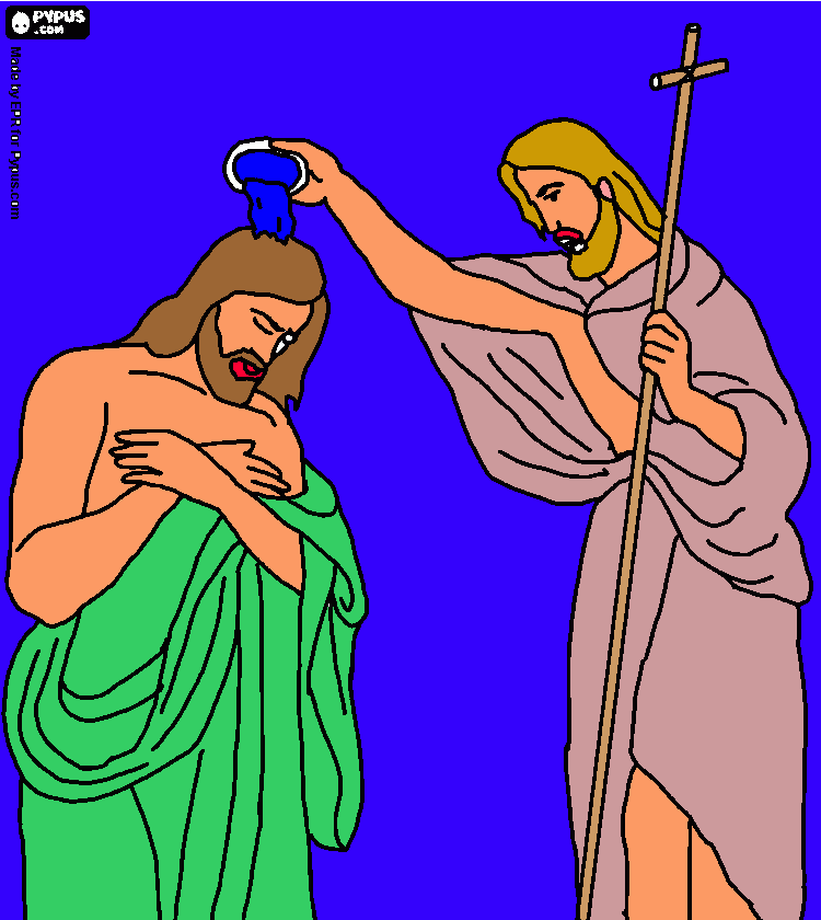 El bautizmo de Jesús para colorear