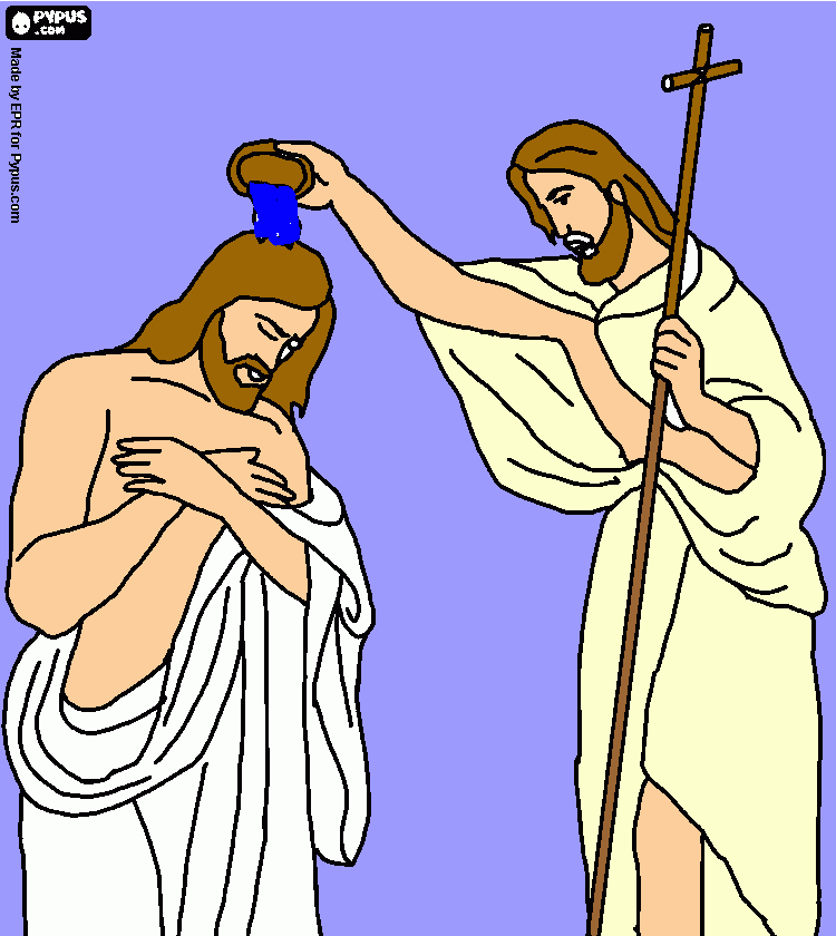 EL BAUTIZO DE JESUS para colorear