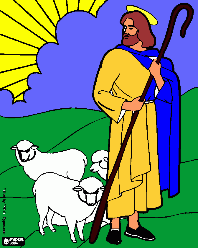 El buen pastor para colorear