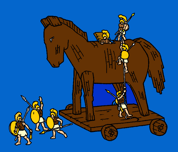El caballo de Troya para colorear