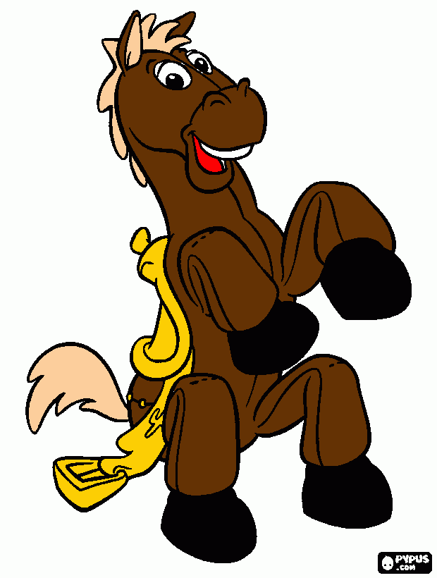 el caballo de woody para colorear