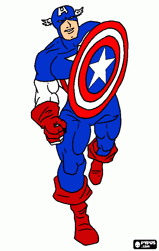 el capitan america despues de una transformacion convirtieron al fragil stifv rogers en el capitan america para colorear
