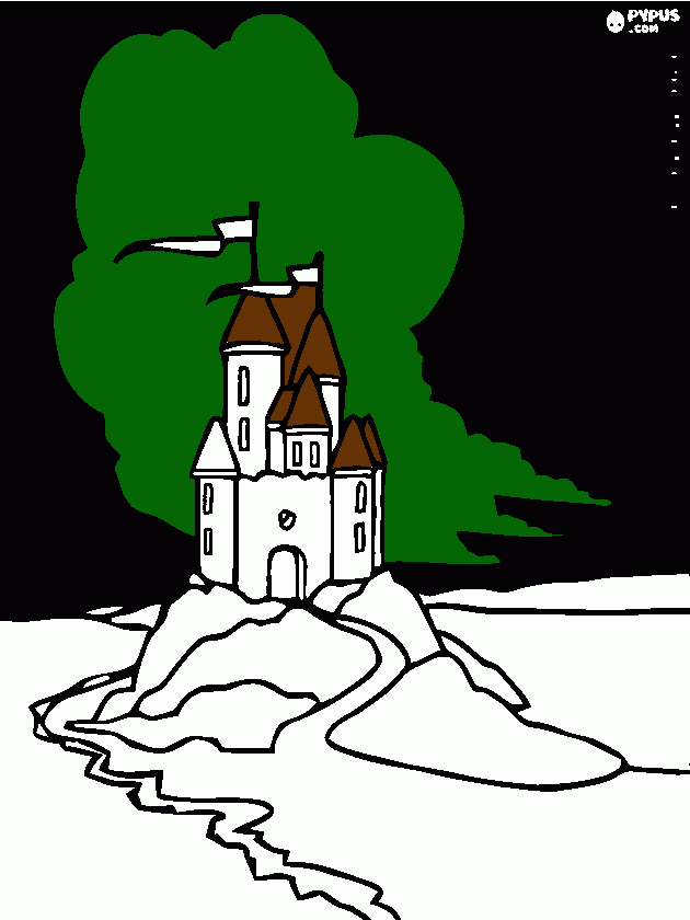 EL CASTILLO ENBRUJADO para colorear