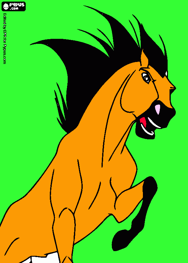 El cavallo spirit para colorear