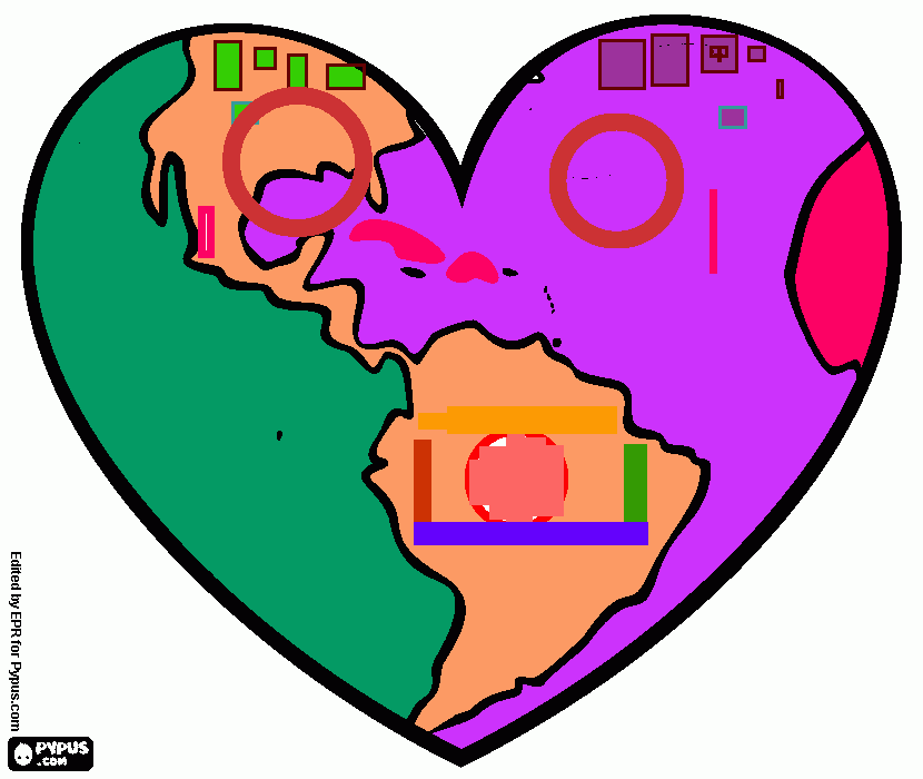 EL CORAZON DEL PLANETA  para colorear