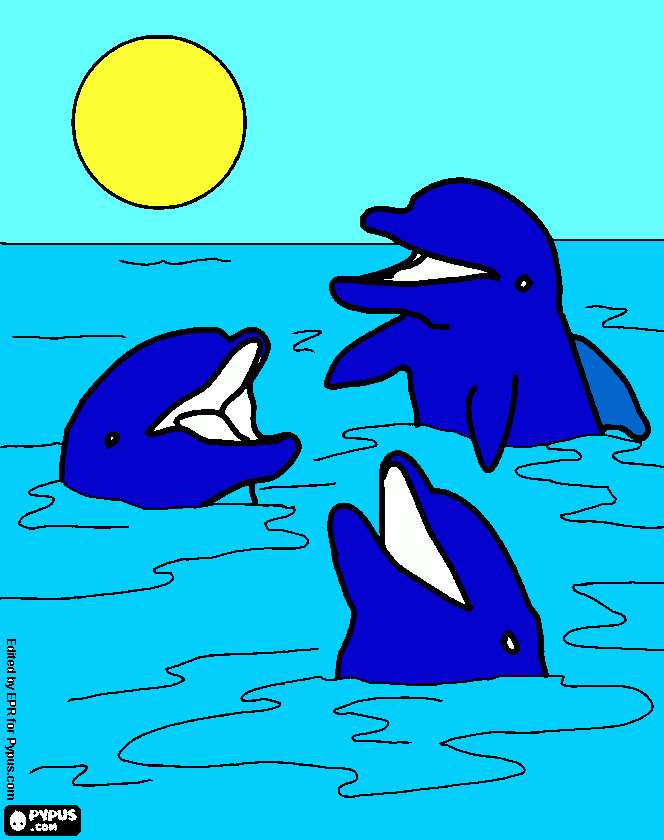 el delfin azul para colorear