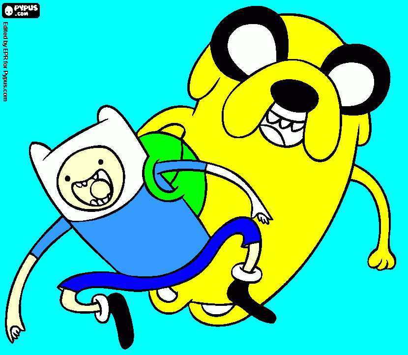 el dibujo de hora de aventura para colorear