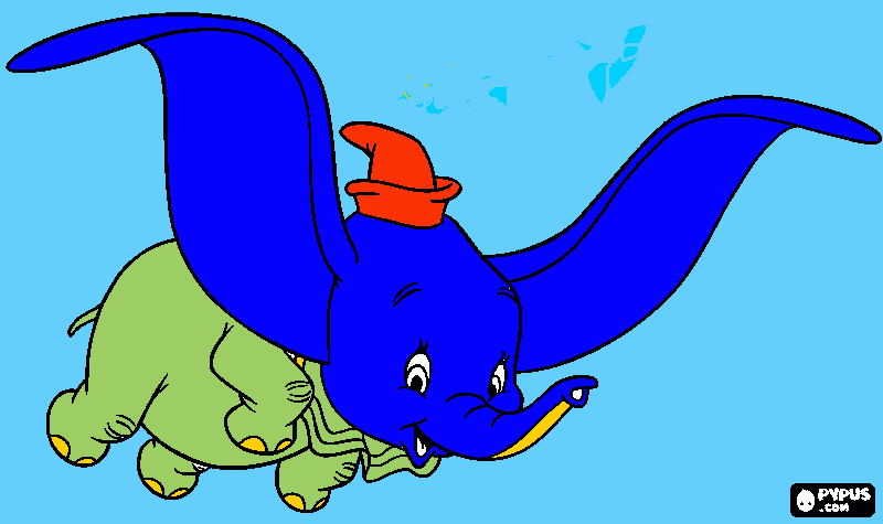 el elefante volador para colorear