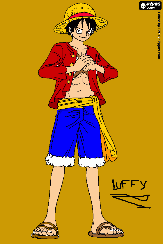 el es MONKEY D. LUFFY , el futuro rey de los piratas  para colorear