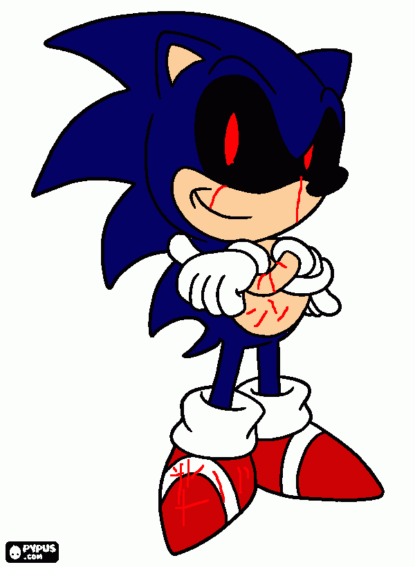 el es sonic exe para colorear, el es sonic exe para imprimir