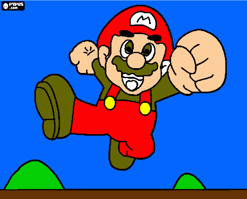 el es super mario para colorear