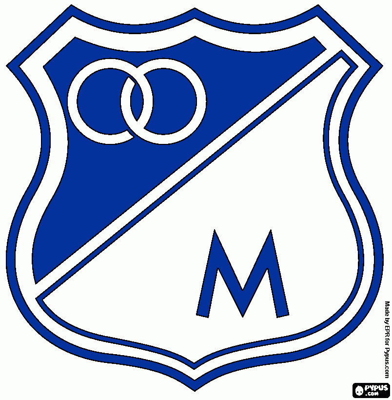 El escudo de Millonarios FC para colorear