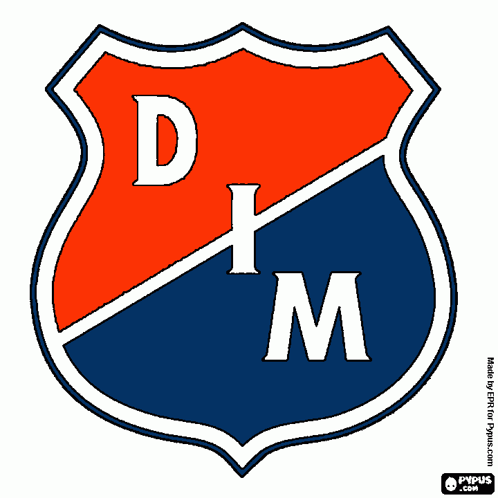 El escudo del Deportivo Independiente Medellín para colorear