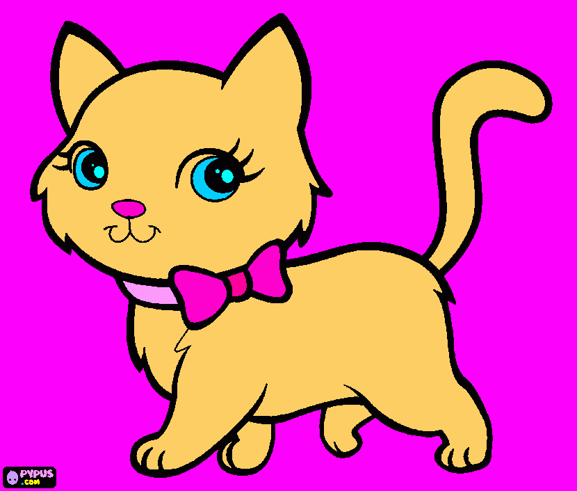 El gato de Polly Pocket. para colorear