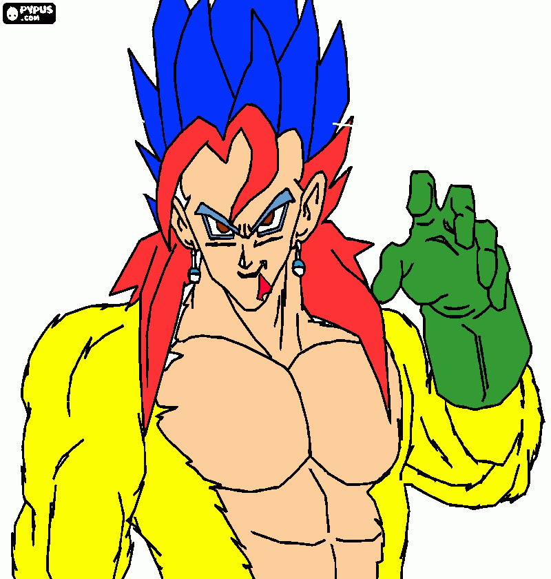 el gerrero legendario. dragon ball z para colorear