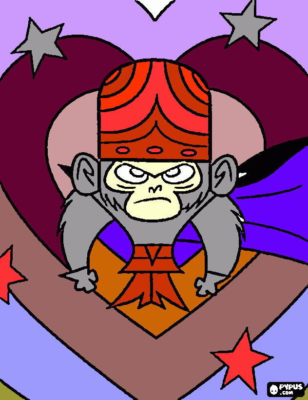 El gigante e inteligente Mono Mojo es el mayor rival y enemigo de las supernenas y de Utonio/Utonium. para colorear