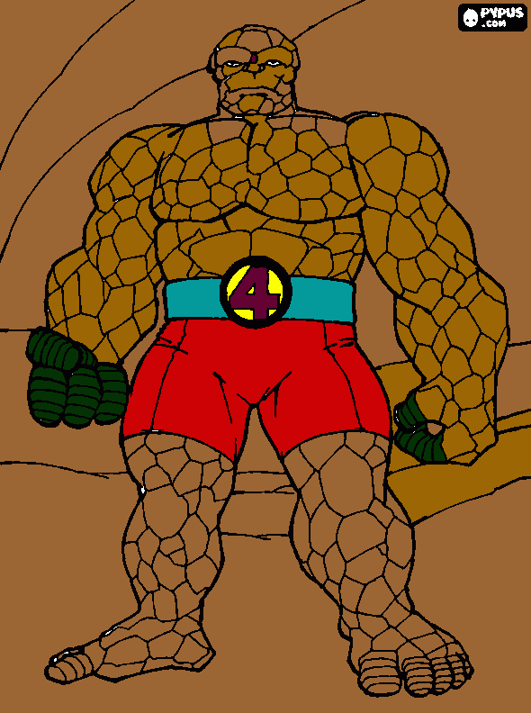 el hombre roca para colorear