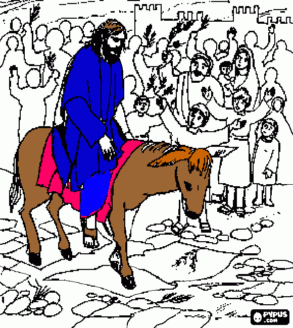 el hombre y burro para colorear